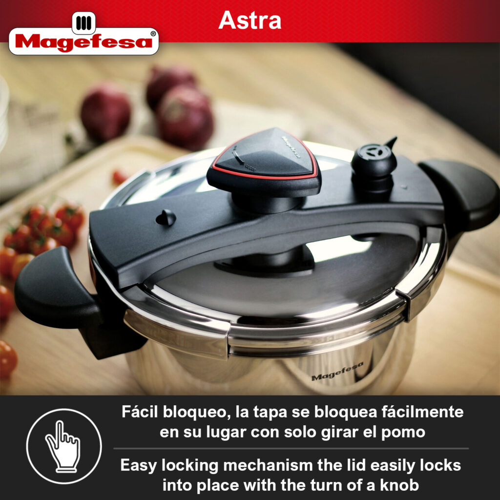 Cocotte Minute 4l Magefesa Nova - Autocuiseur Rapide 4 6L, Acier Inoxydable 18/10, Capteur De Pression, Fermeture Facile Et Confortable, Cuisine Saine, Induction, Économie D'Énergie Cocotte Minute Seb 4l