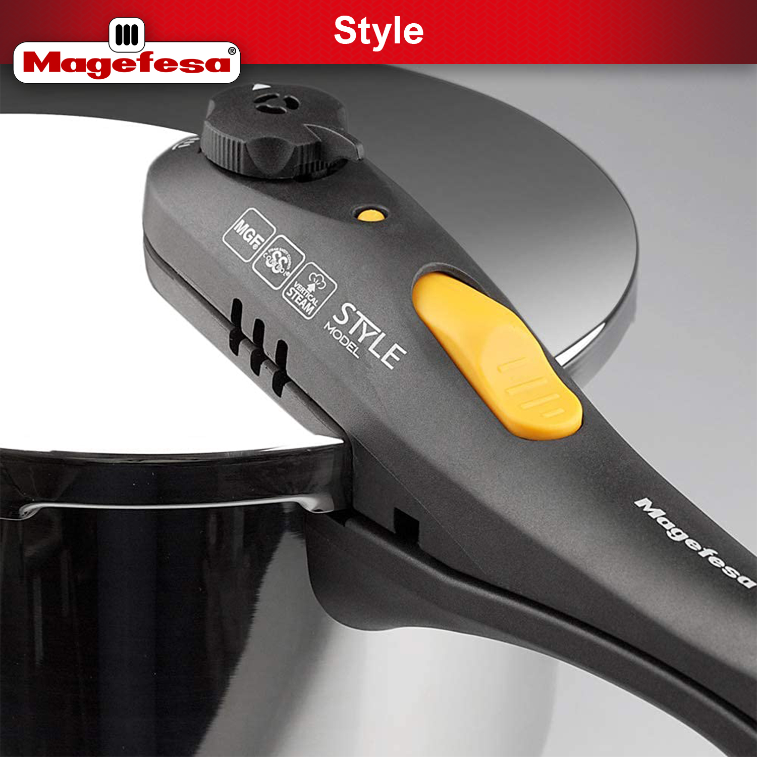 Magefesa Style olla a presión de 6 litros, acero inoxidable, 5 sistemas de seguridad, para todo tipo de cocinas - Imagen 5