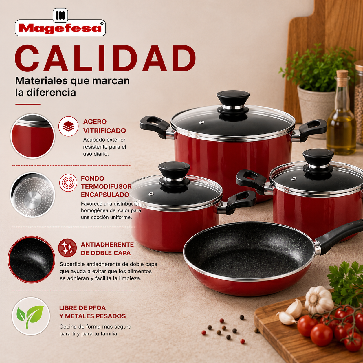 Características Batería Magefesa Coral Roja