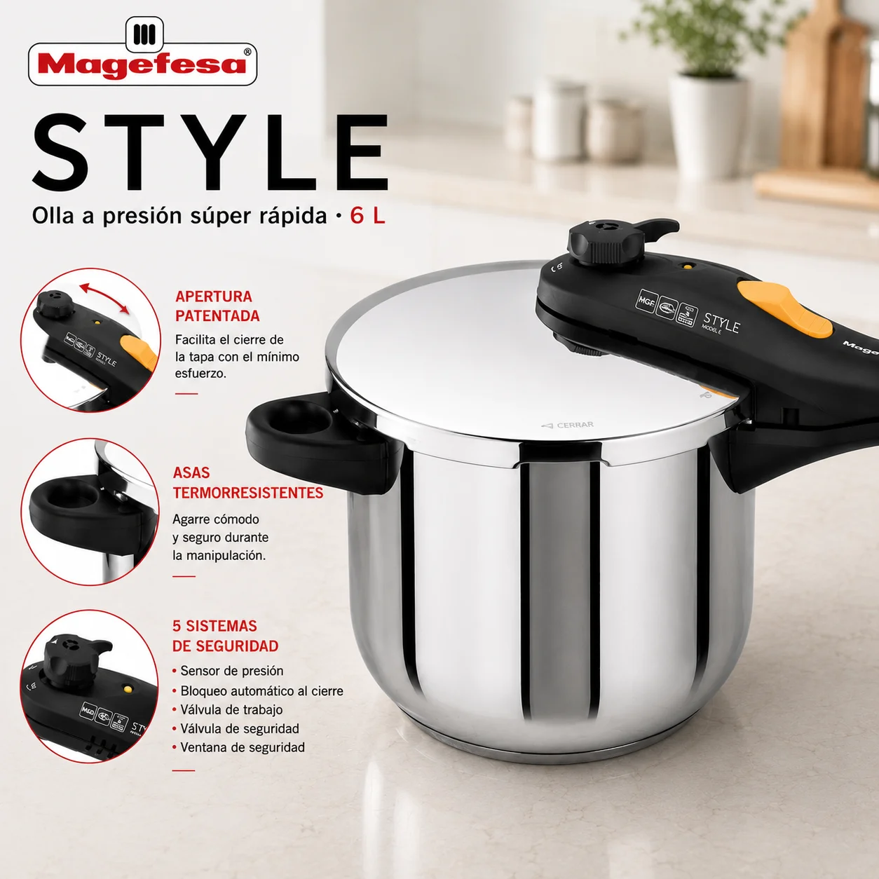 Compatibilidad de la Olla a Presión Magefesa Style 6 Litros