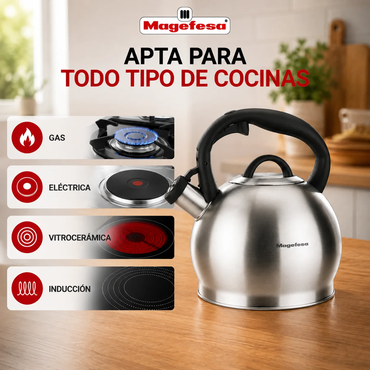 Compatibilidad de la Tetera Magefesa Silver 3 Litros