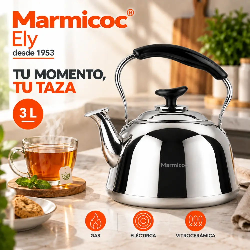 Tetera Silbadora Marmicoc Ely 3 Litros