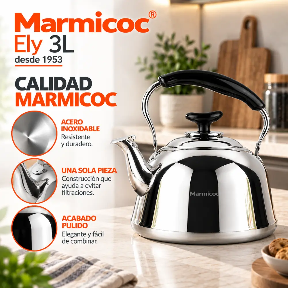 Características de la Tetera Marmicoc Ely 3 Litros