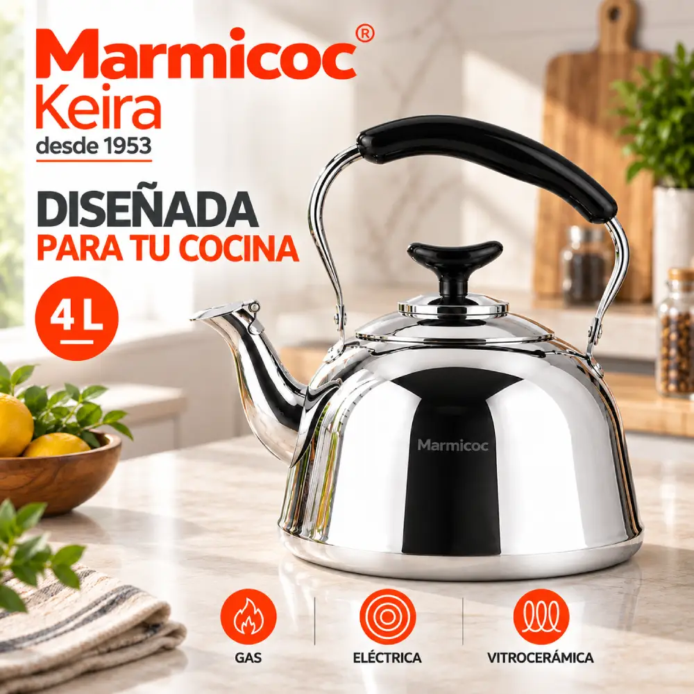 Tetera Silbadora Marmicoc Keira 4 Litros