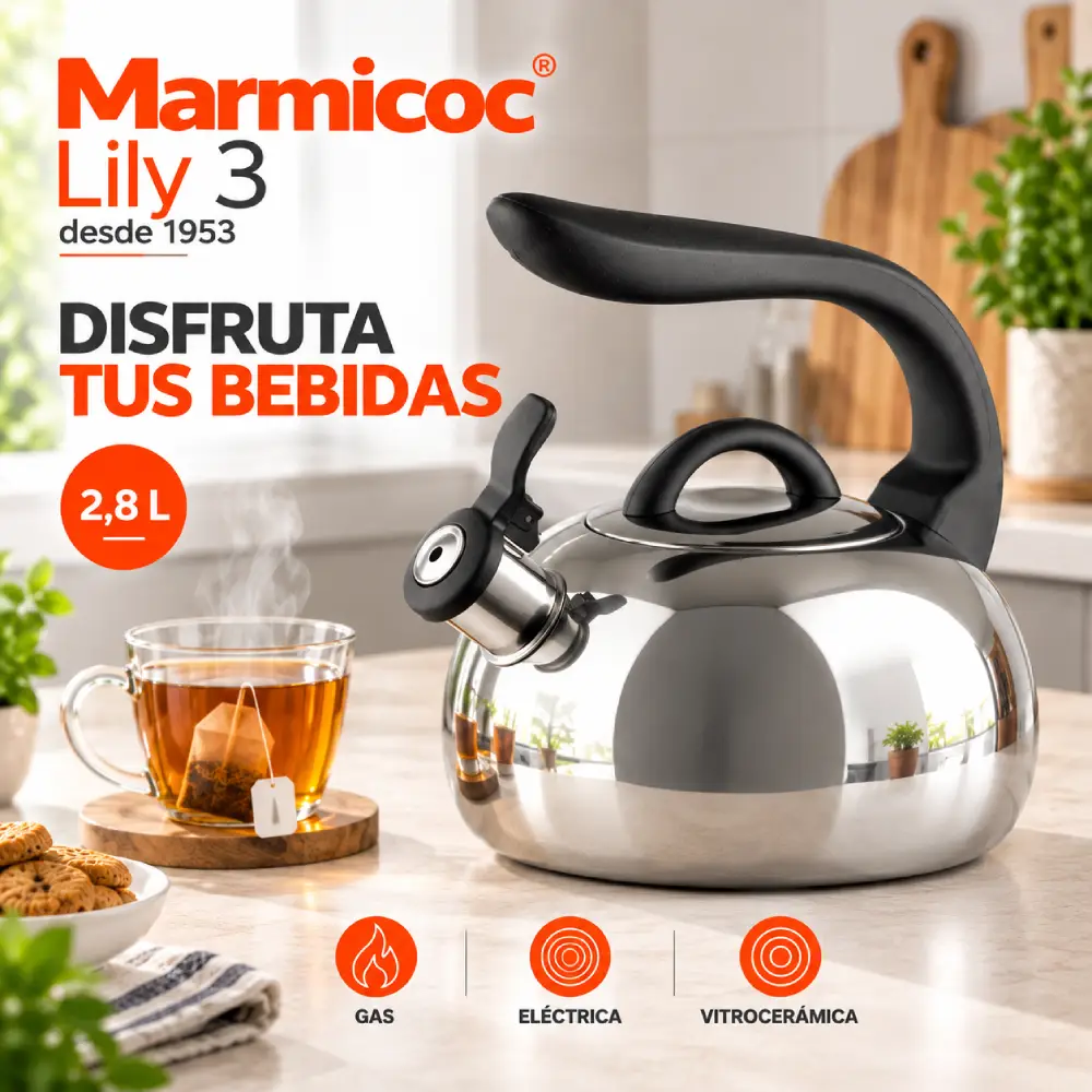 Tetera Silbadora Marmicoc Lily 2,8 Litros