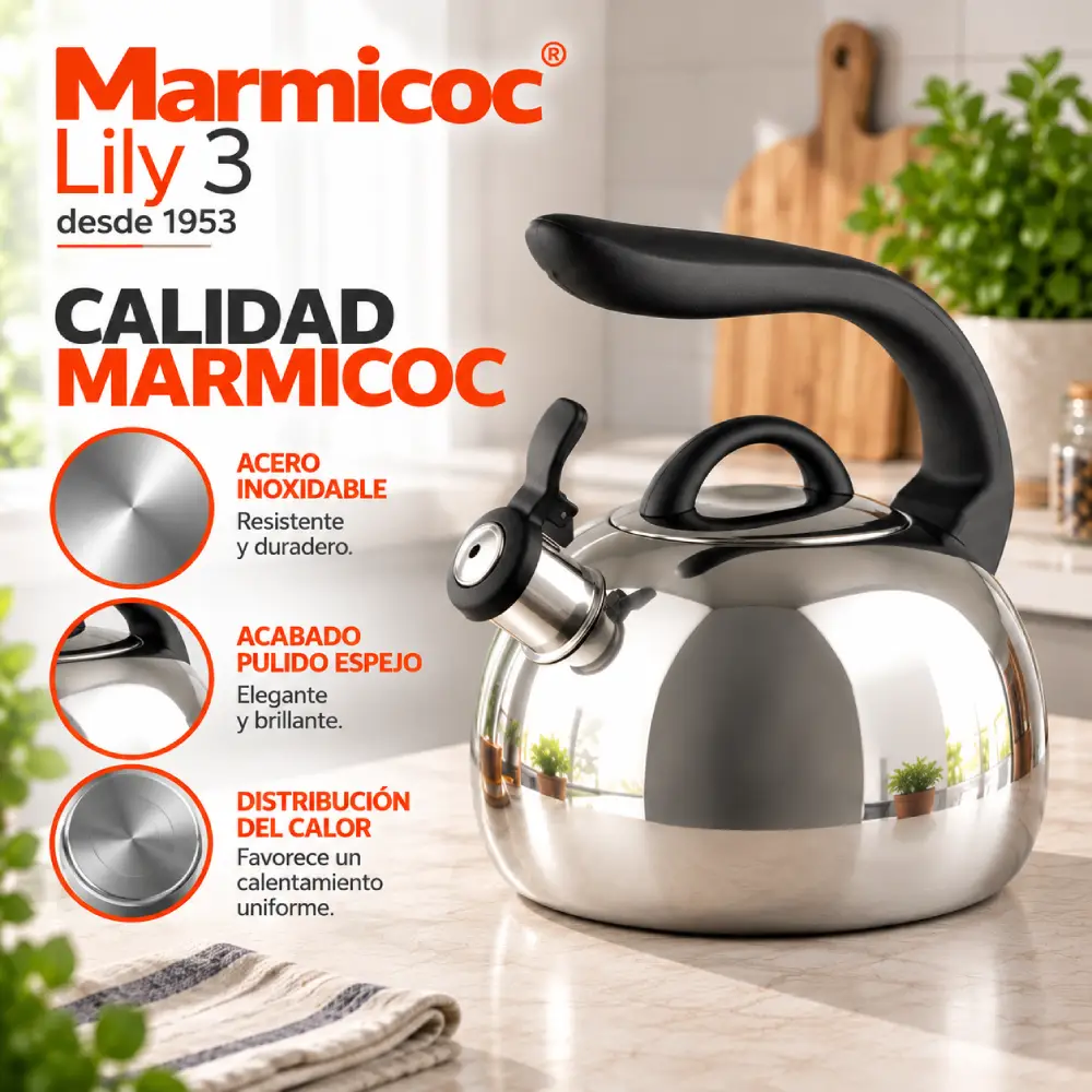 Características de la Tetera Marmicoc Lily 2,8 Litros