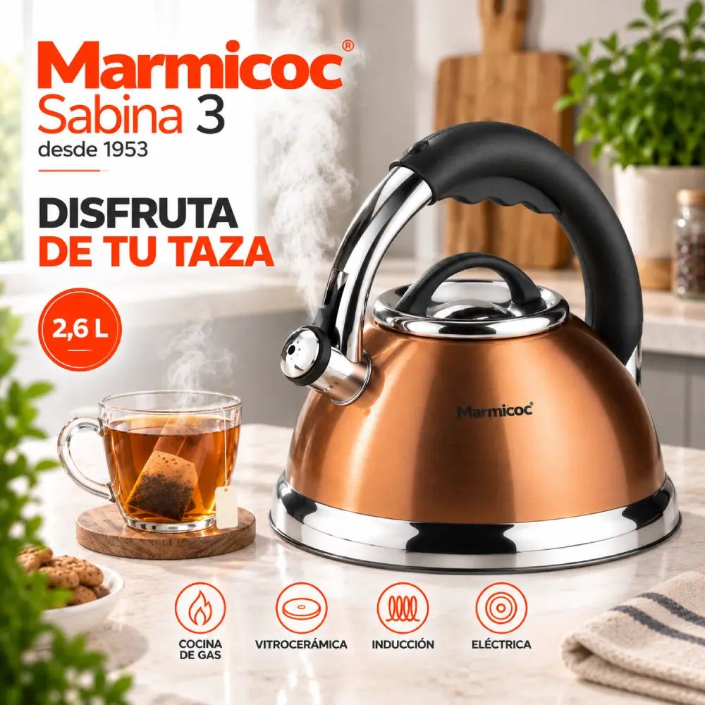 Tetera Silbadora Marmicoc Sabina 2,6 Litros
