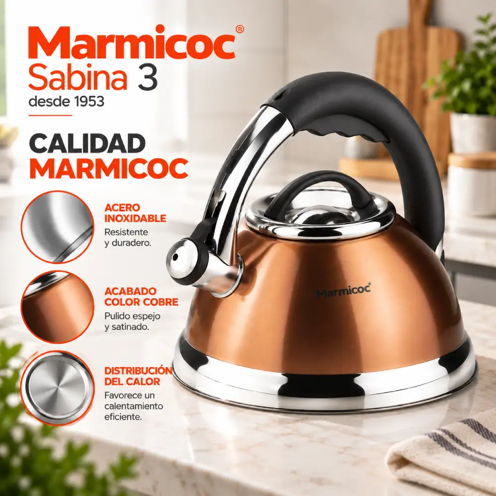 Características de la Tetera Marmicoc Sabina 2,6 Litros