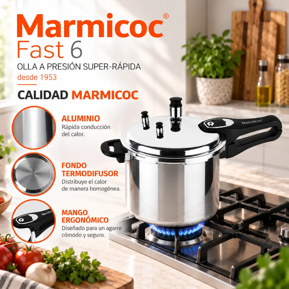 Características de la Olla a Presión Marmicoc Fast