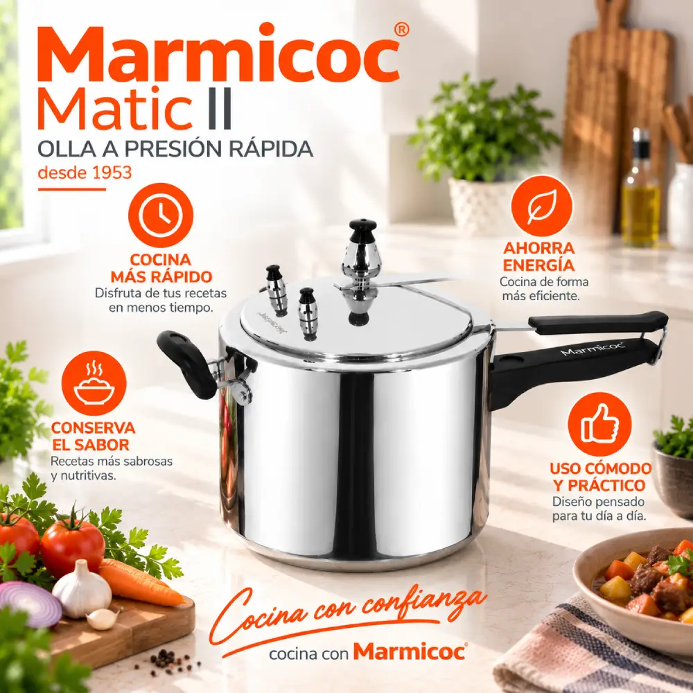 Beneficios de la Olla a Presión Marmicoc Matic II 8 Litros