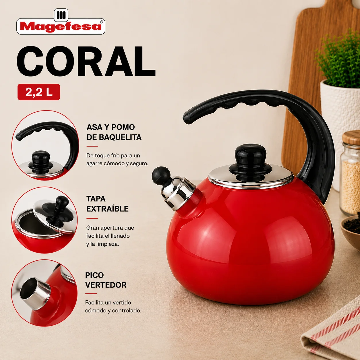 Compatibilidad de la Tetera Magefesa Coral 2,2 Litros